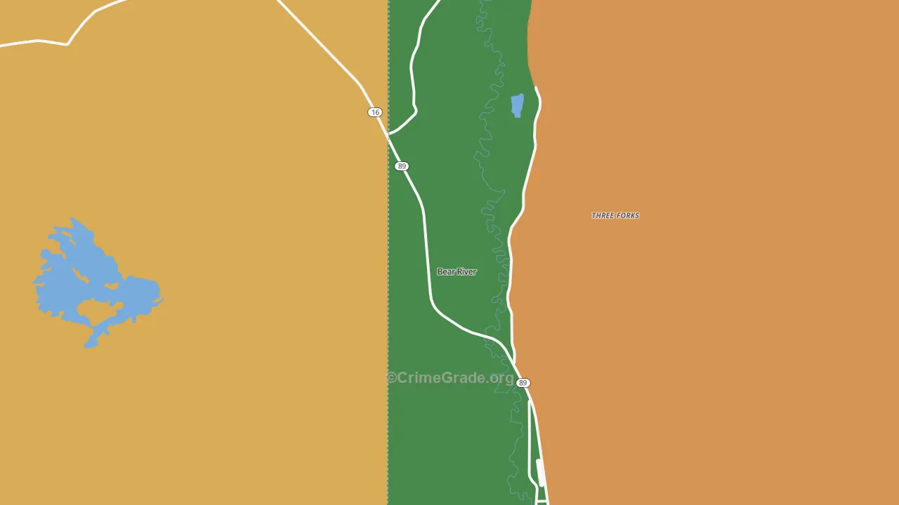 Bear River, WY Map of Drug-Related Crime Rates