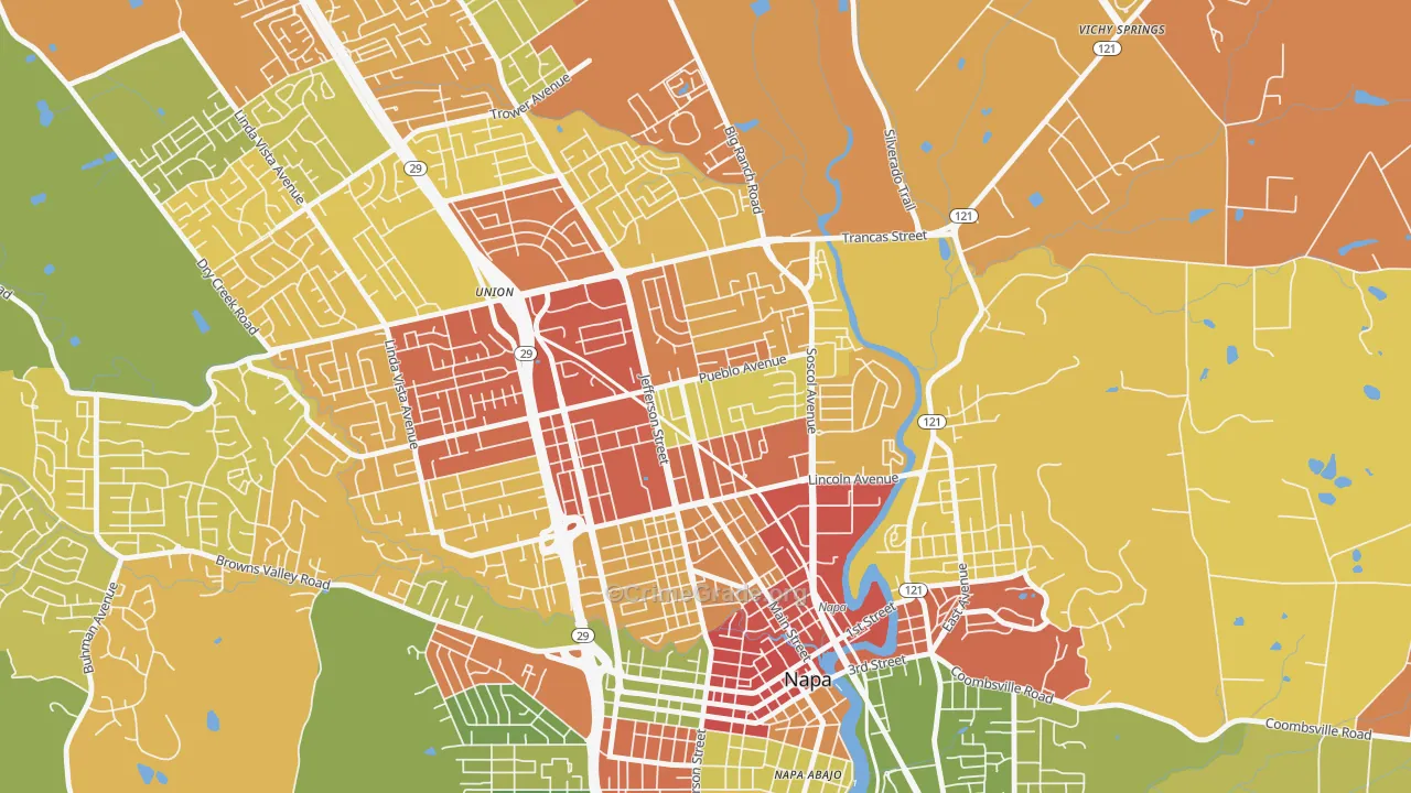 Beard, Napa, CA Map of Drug-Related Crime Rates