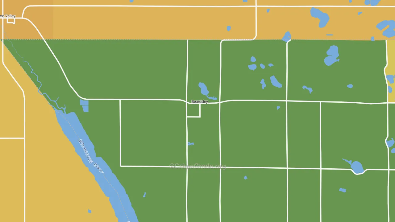 Beardsley, MN Map of Drug-Related Crime Rates