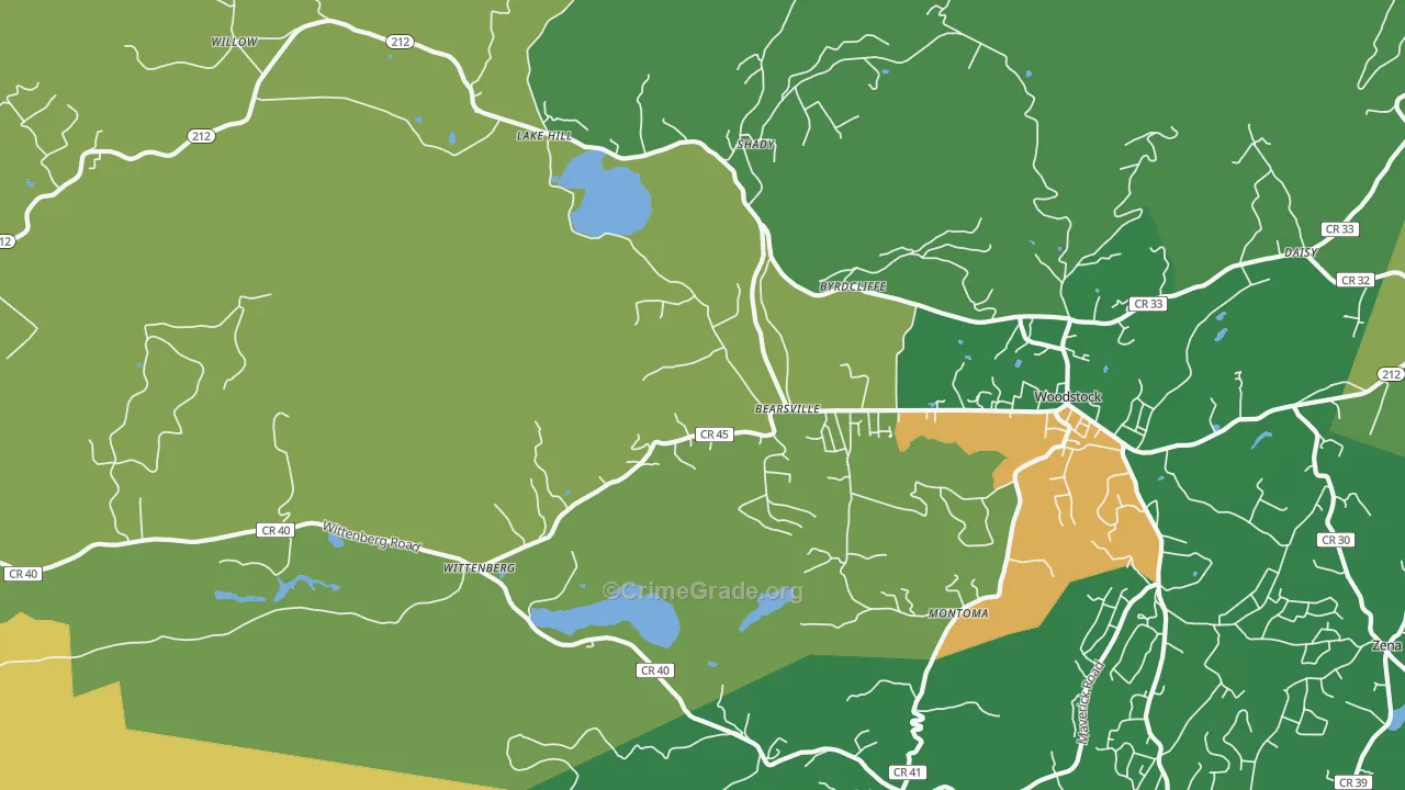 Bearsville, NY Map of Drug-Related Crime Rates