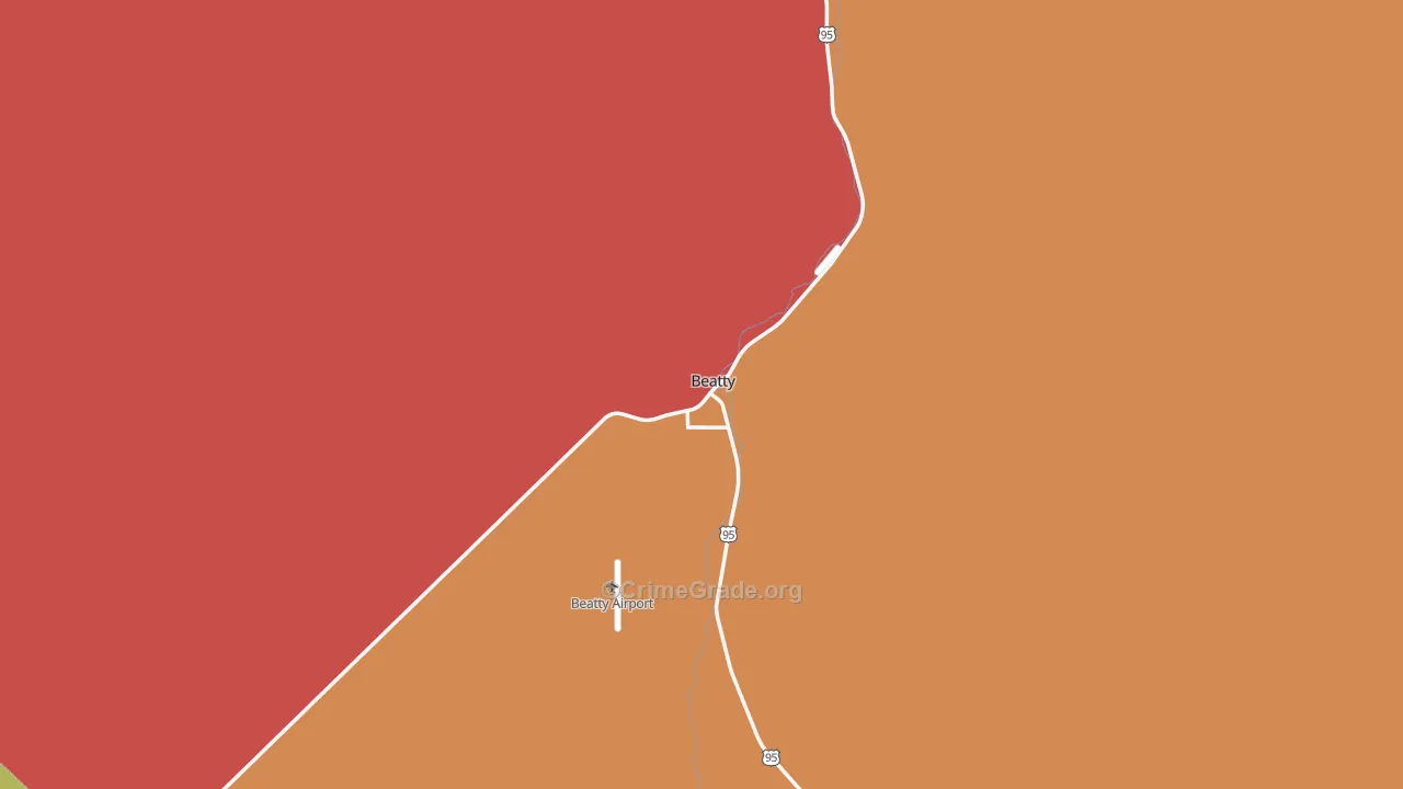 Beatty, NV Map of Drug-Related Crime Rates