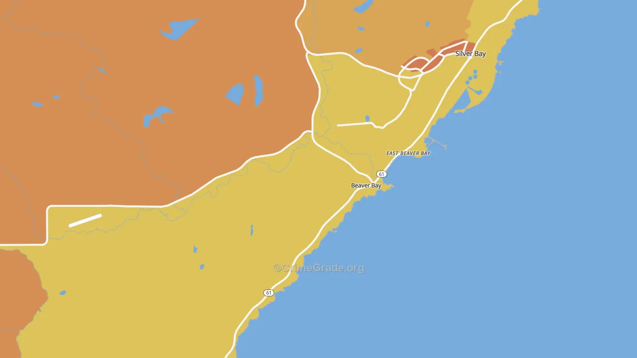 Beaver Bay, MN Map of Drug-Related Crime Rates