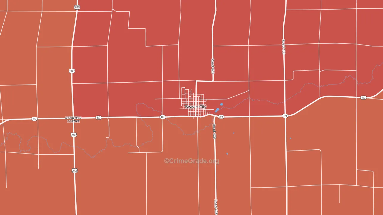 Beaver City, NE Map of Drug-Related Crime Rates
