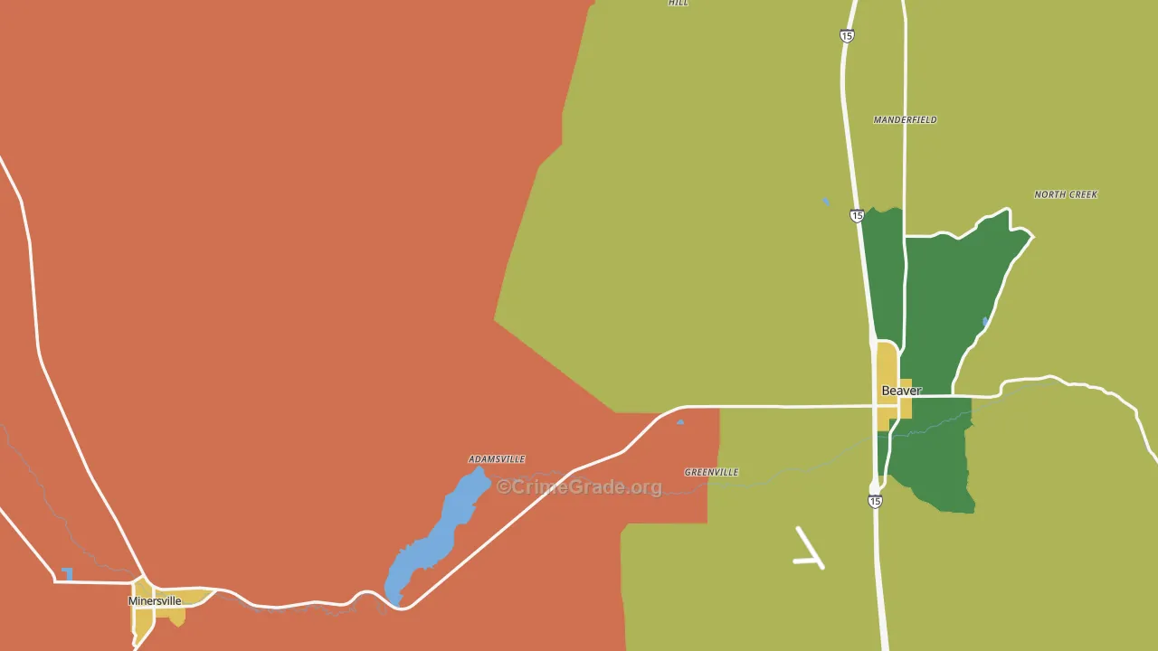 Beaver County, UT Map of Drug-Related Crime Rates