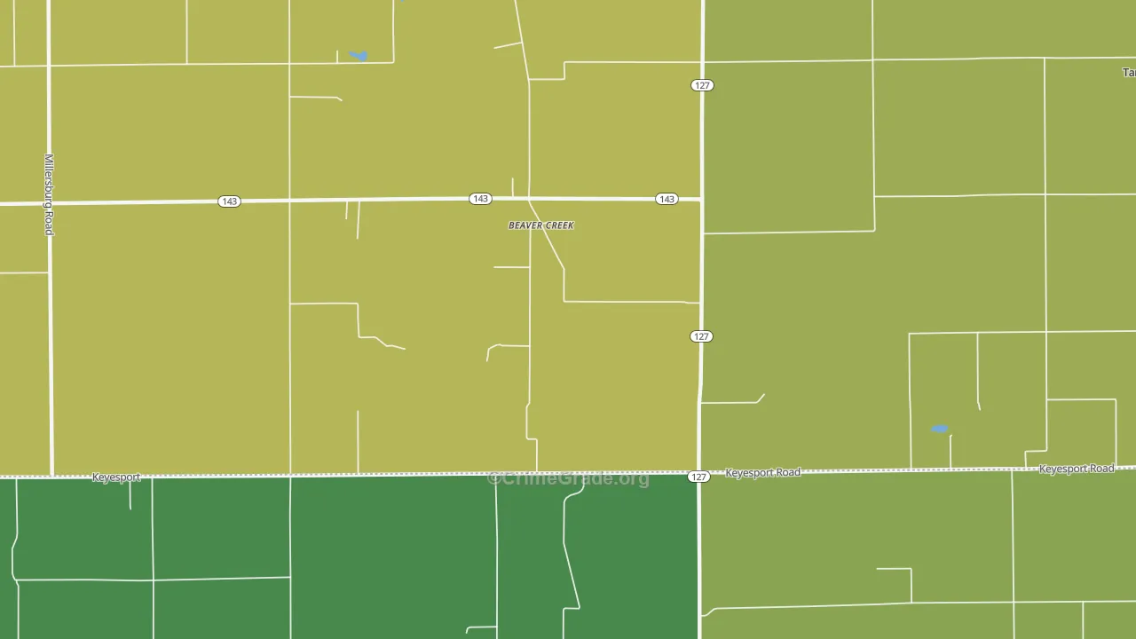 Beaver Creek, IL Map of Drug-Related Crime Rates