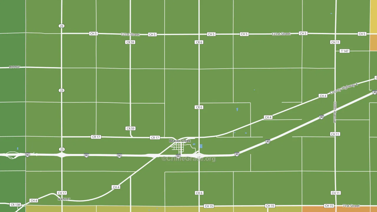 Beaver Creek, MN Map of Drug-Related Crime Rates