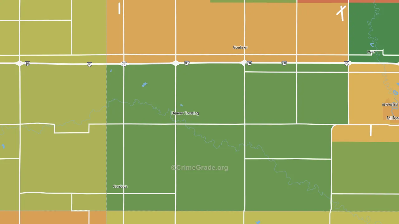 Beaver Crossing, NE Map of Drug-Related Crime Rates