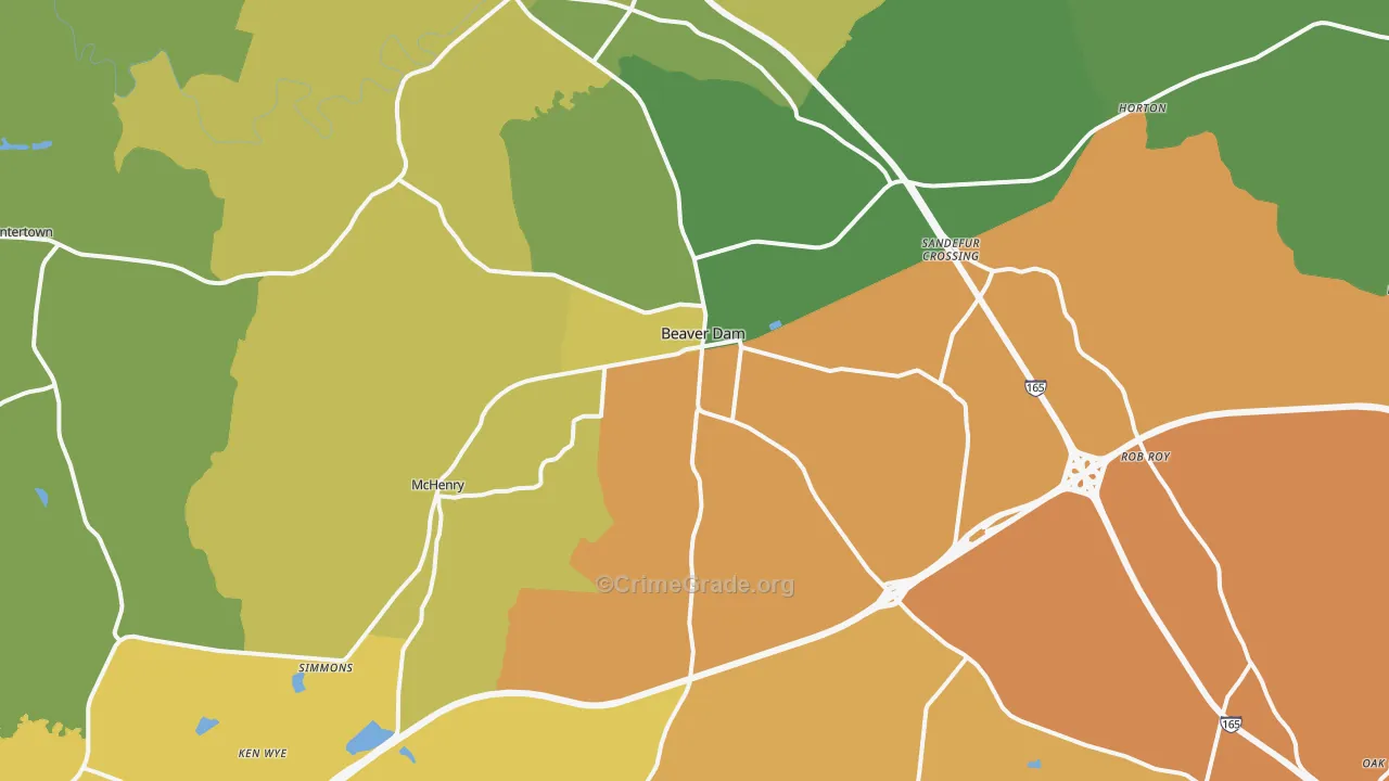 Beaver Dam, KY Map of Drug-Related Crime Rates
