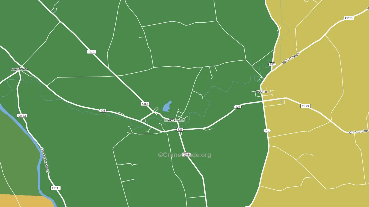 Beaver Falls, NY Map of Drug-Related Crime Rates