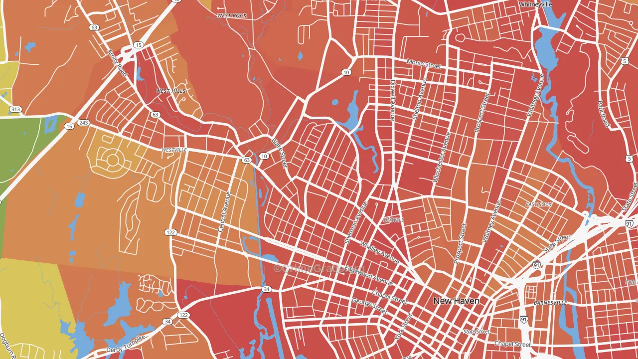 Beaver Hills, New Haven, CT Map of Drug-Related Crime Rates