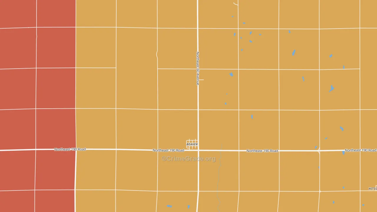 Beaver, KS Map of Drug-Related Crime Rates