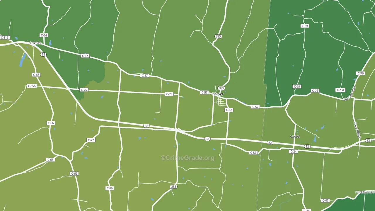 Beaver, OH Map of Drug-Related Crime Rates