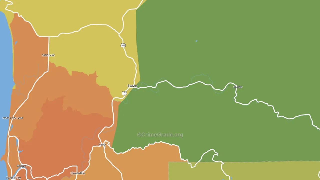 Beaver, OR Map of Drug-Related Crime Rates