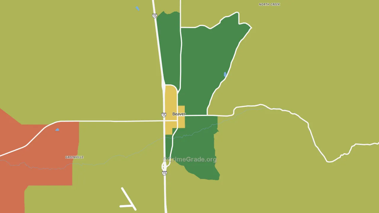 Beaver, UT Map of Drug-Related Crime Rates