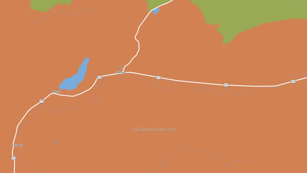 Beaver, WA Map of Drug-Related Crime Rates