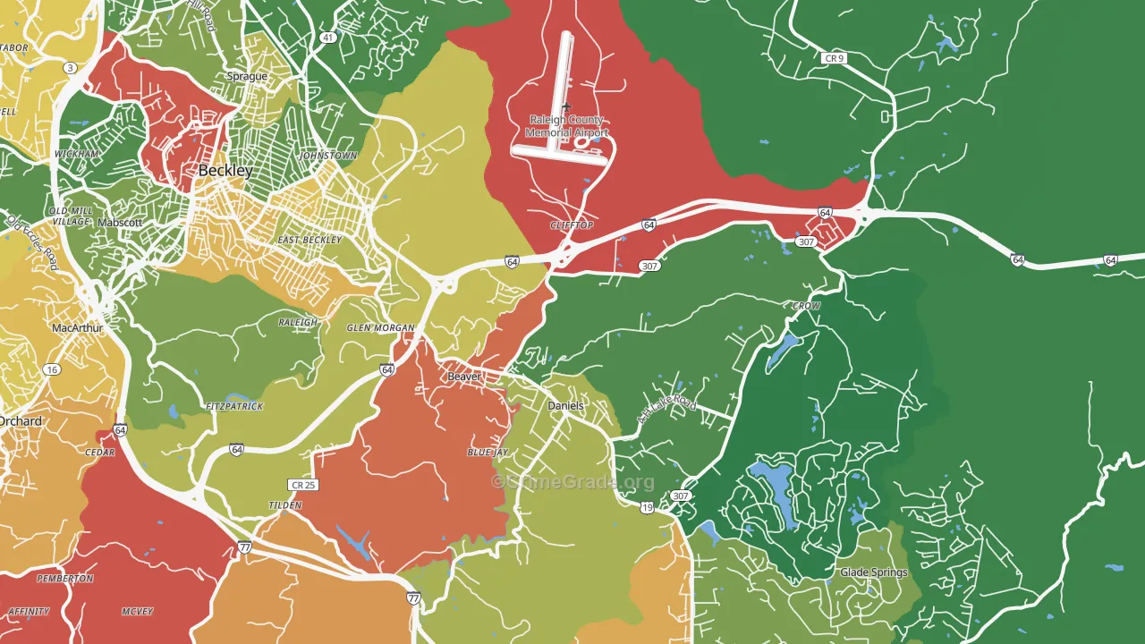 Beaver, WV Map of Drug-Related Crime Rates