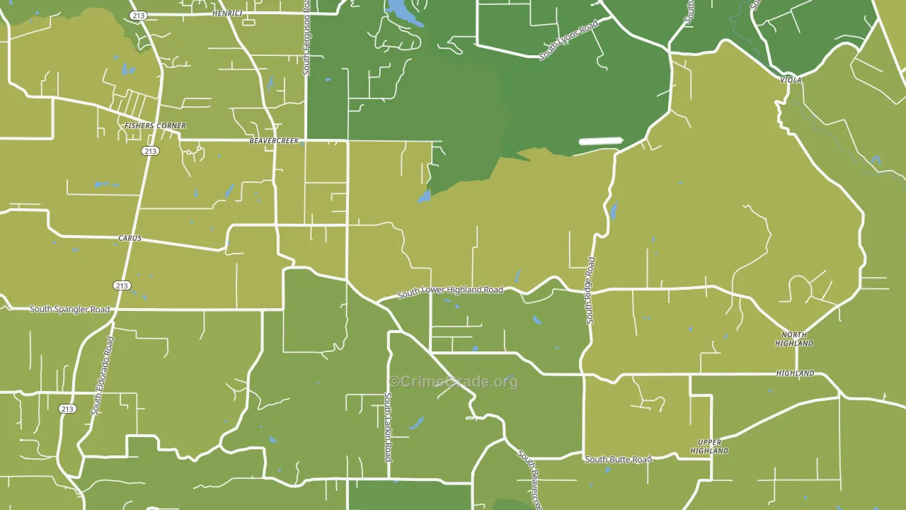 Beavercreek, OR Map of Drug-Related Crime Rates