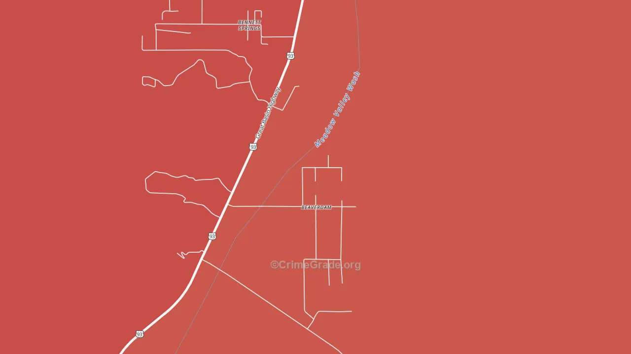 Beaverdam, NV Map of Drug-Related Crime Rates