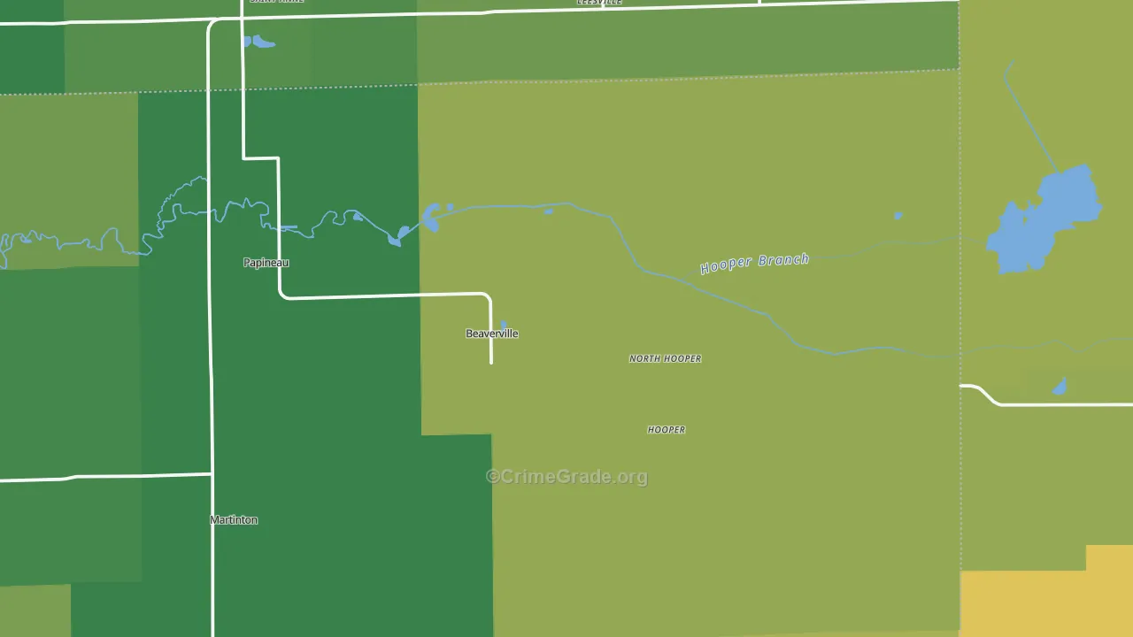 Beaverville, IL Map of Drug-Related Crime Rates