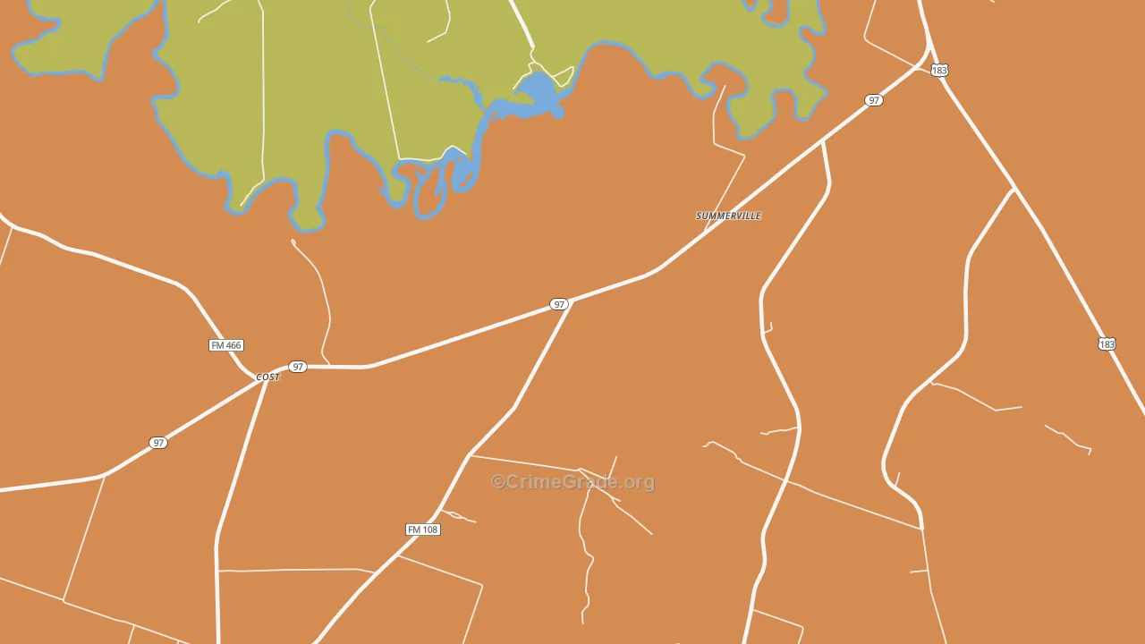 Bebe, TX Map of Drug-Related Crime Rates