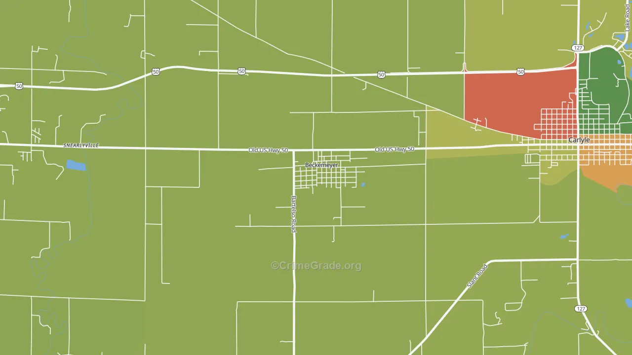 Beckemeyer, IL Map of Drug-Related Crime Rates