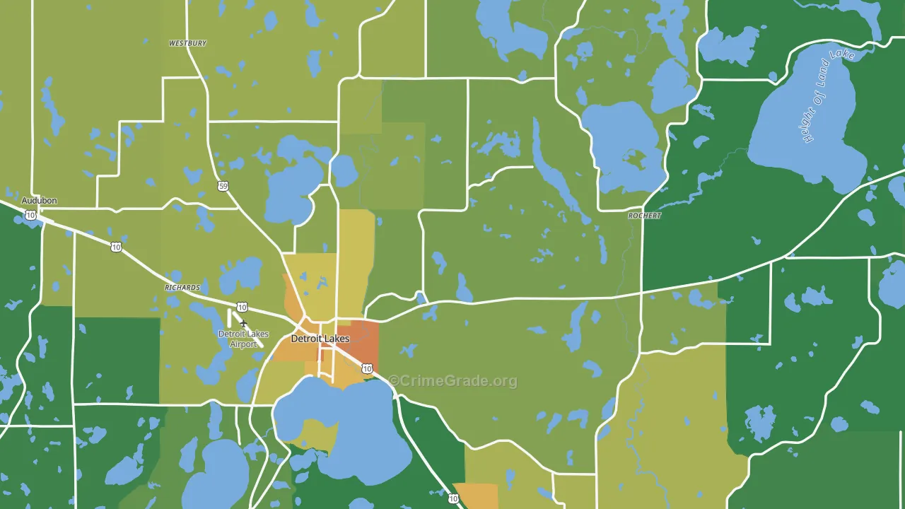 Becker County, MN Map of Drug-Related Crime Rates