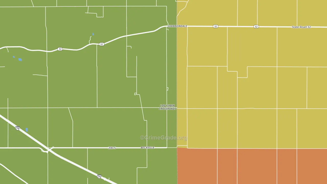 Beckville, IN Map of Drug-Related Crime Rates