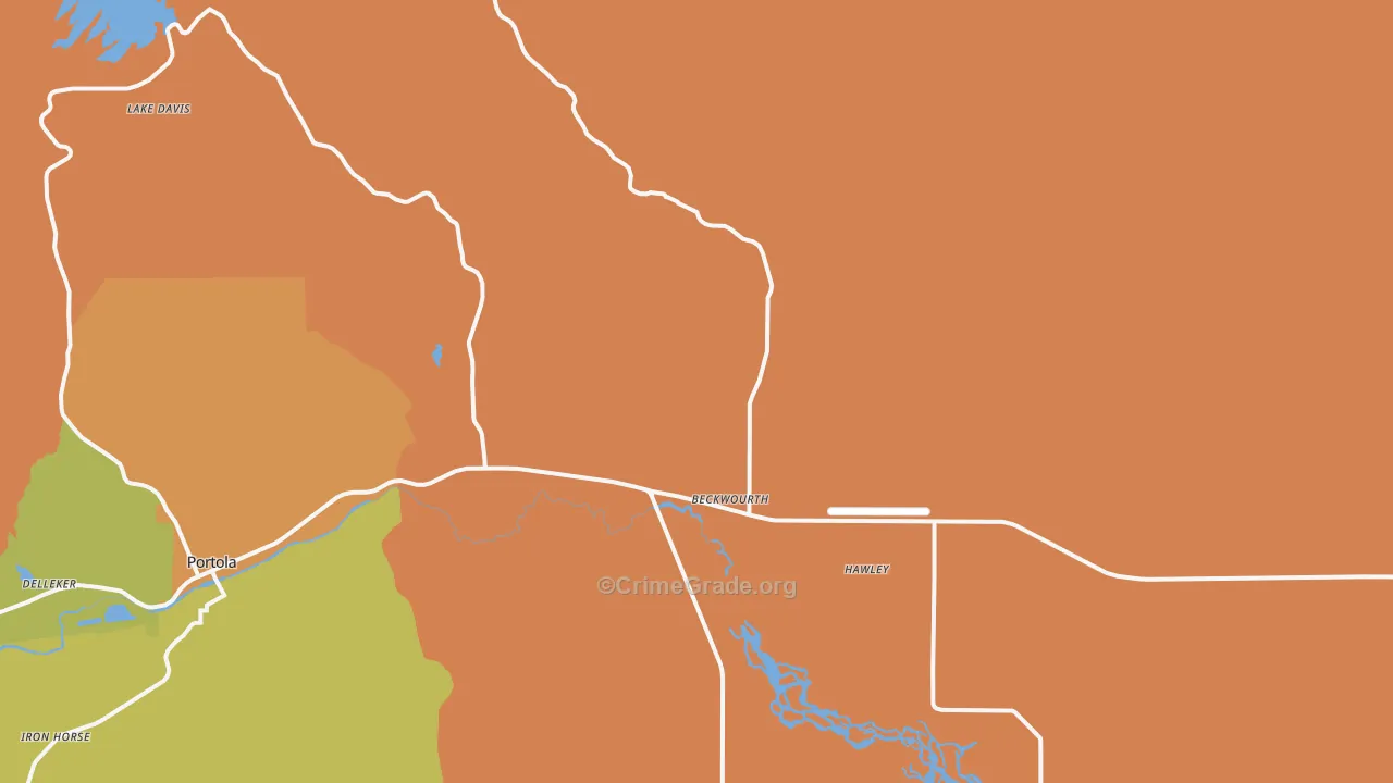 Beckwourth, CA Map of Drug-Related Crime Rates