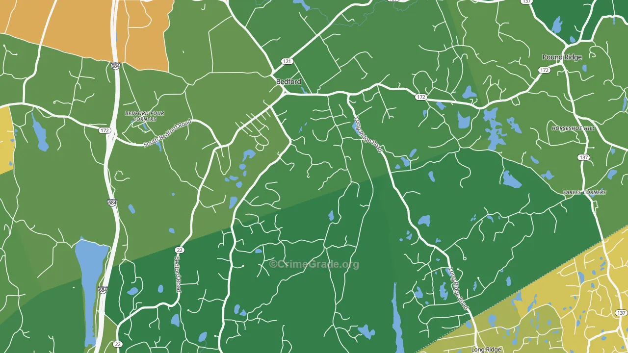 Bedford, NY Map of Drug-Related Crime Rates