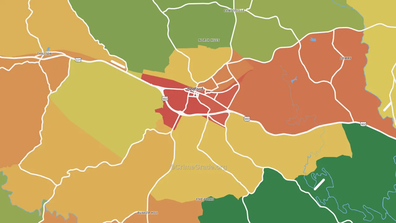 Bedford, VA Map of Drug-Related Crime Rates