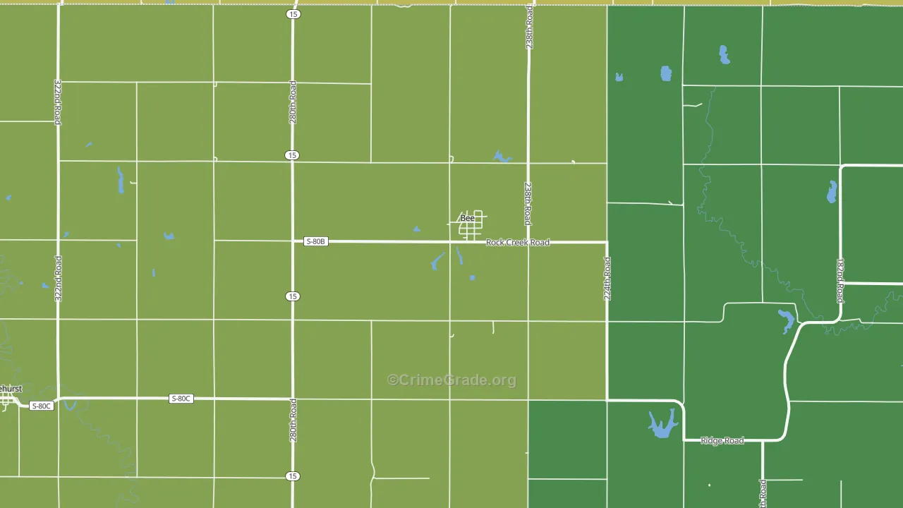 Bee, NE Map of Drug-Related Crime Rates