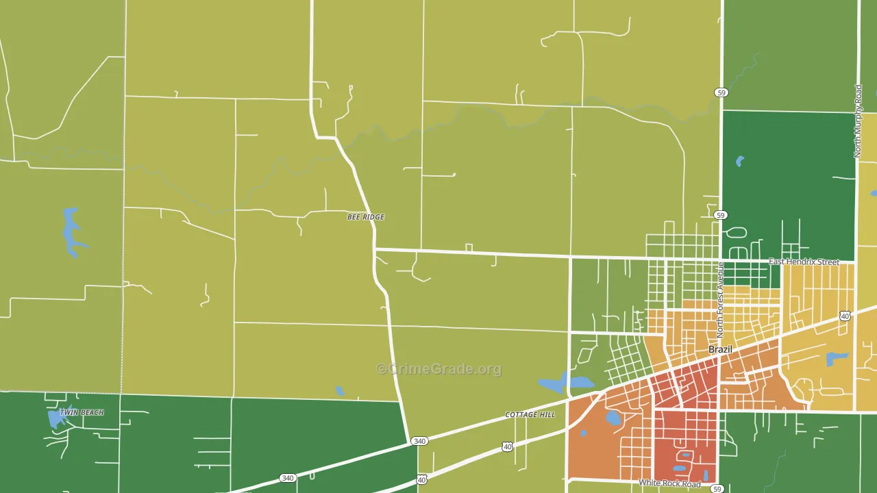 Bee Ridge, IN Map of Drug-Related Crime Rates