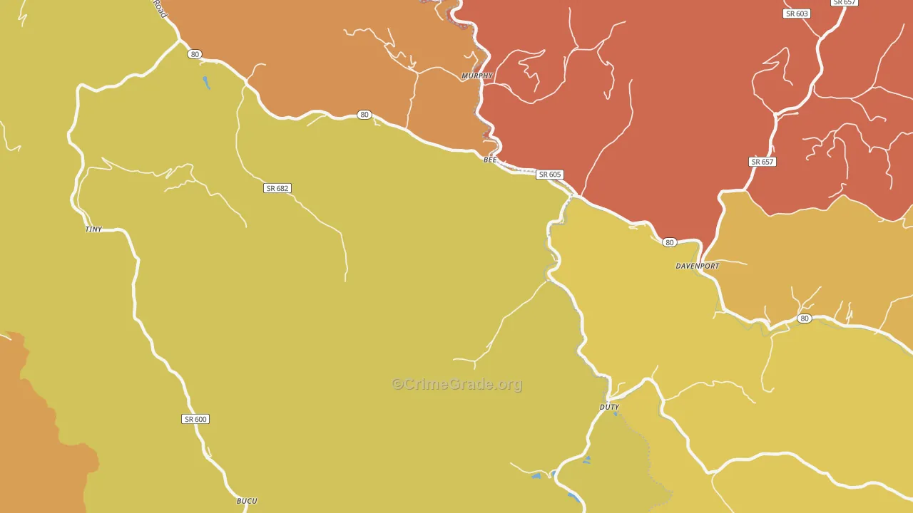 Bee, VA Map of Drug-Related Crime Rates