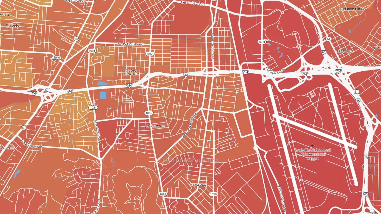 Beechmont, Louisville, KY Map of Drug-Related Crime Rates