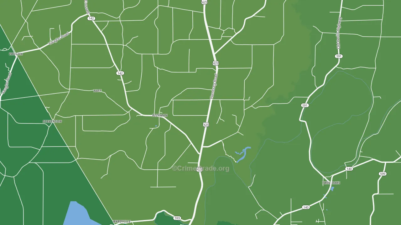 Beekman, LA Map of Drug-Related Crime Rates