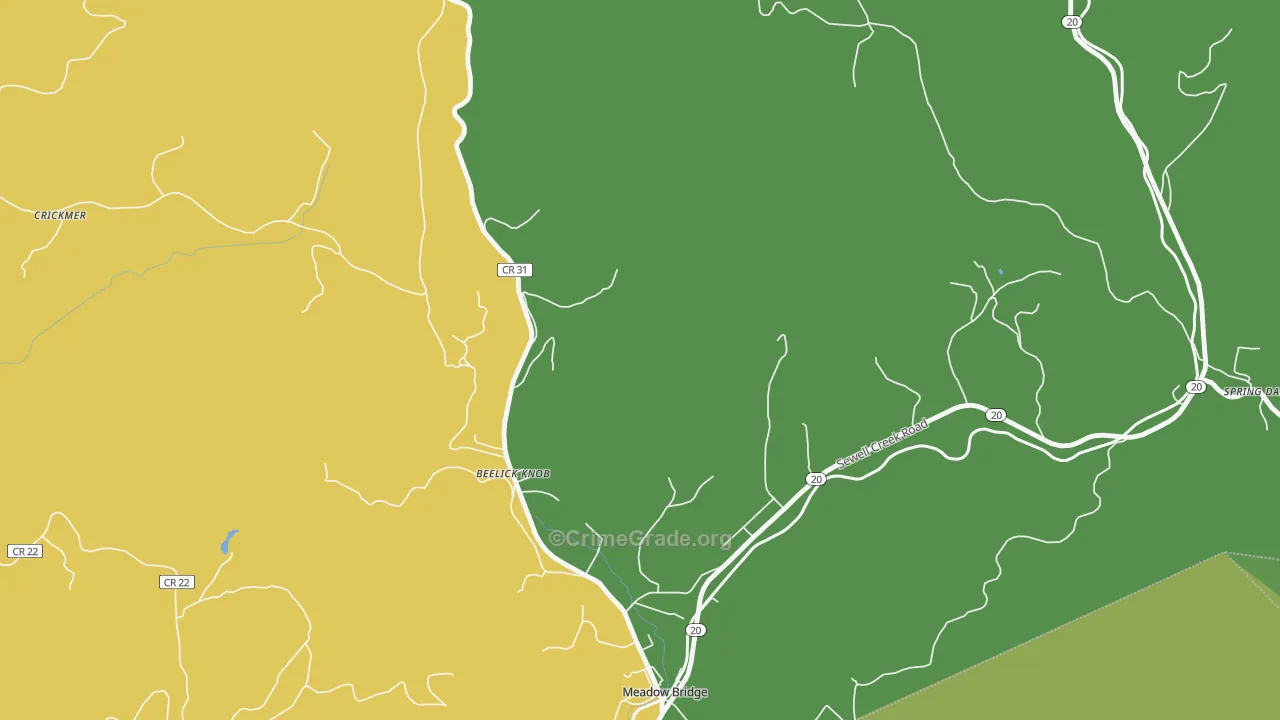 Beelick Knob, WV Map of Drug-Related Crime Rates