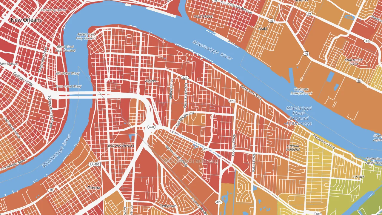 Behrman, New Orleans, LA Map of Drug-Related Crime Rates