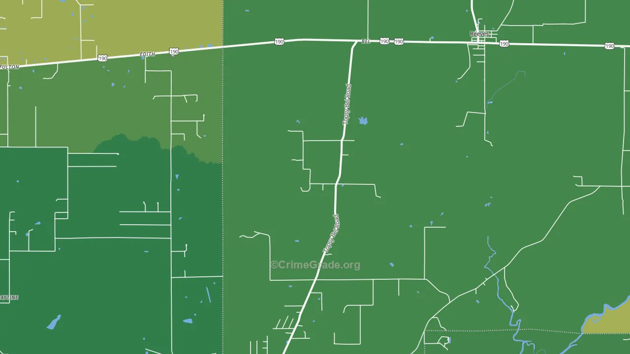 Bel, LA Map of Drug-Related Crime Rates