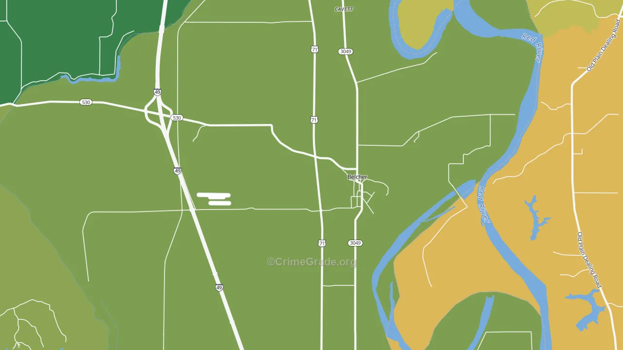 Belcher, LA Map of Drug-Related Crime Rates