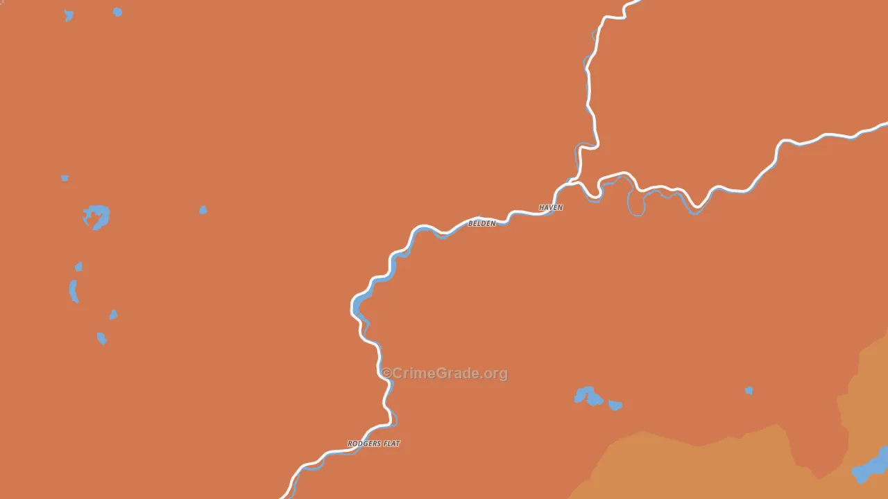 Belden, CA Map of Drug-Related Crime Rates