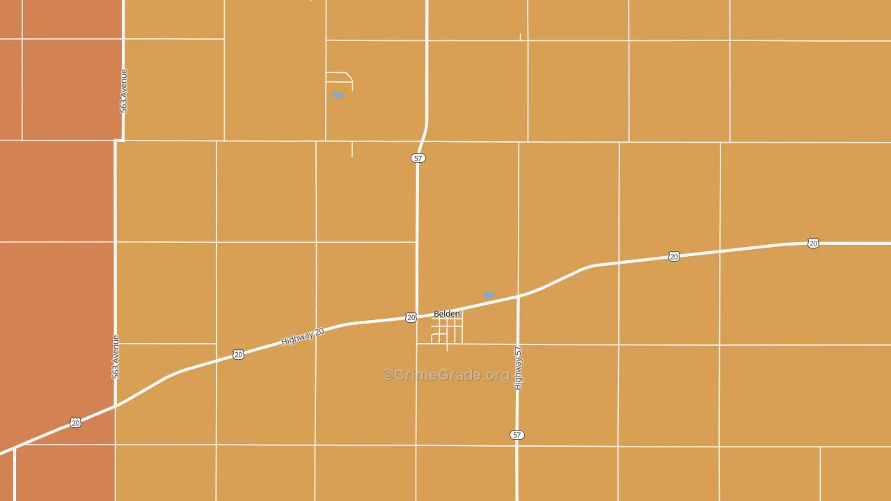 Belden, NE Map of Drug-Related Crime Rates