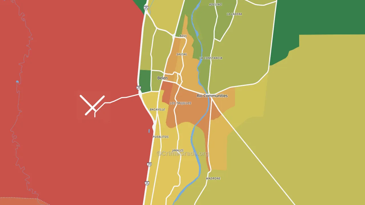 Belen, NM Map of Drug-Related Crime Rates