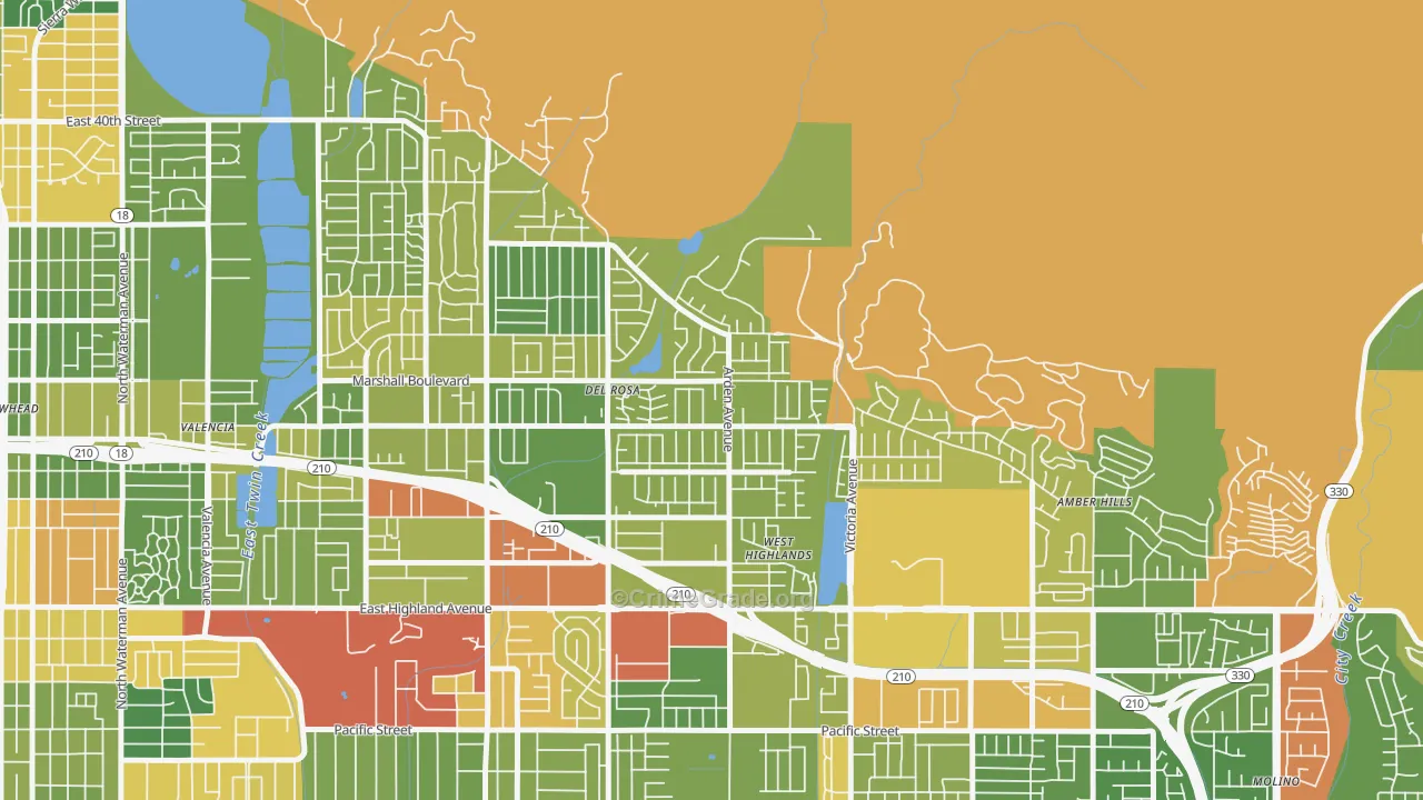 Belevedere, San Bernardino, CA Map of Drug-Related Crime Rates