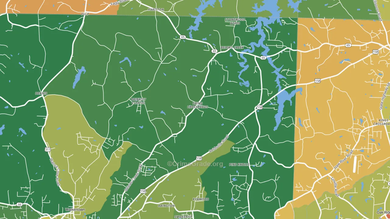 Belews Creek, NC Map of Drug-Related Crime Rates