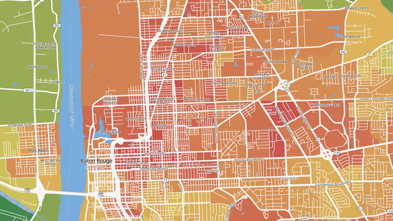 Belfair, Baton Rouge, LA Map of Drug-Related Crime Rates