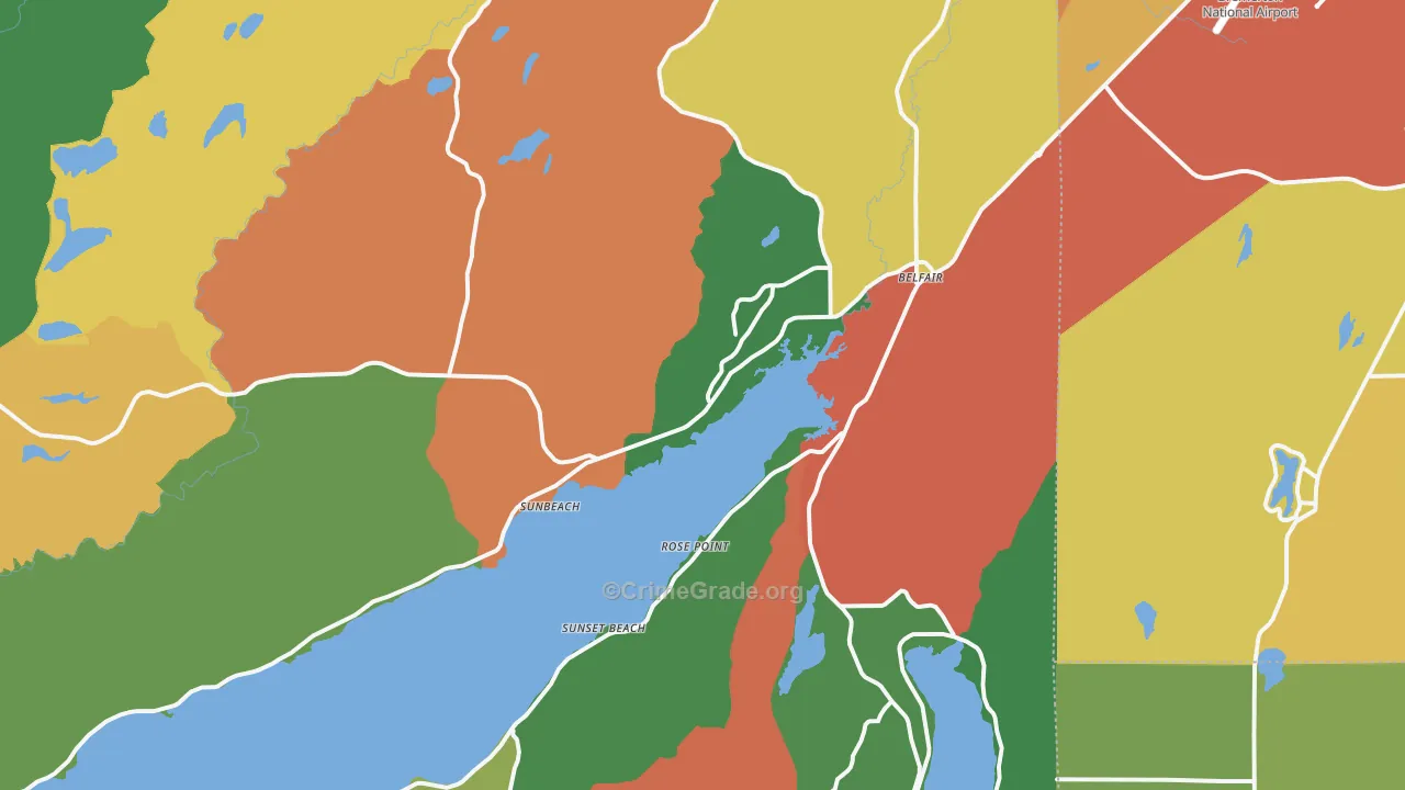 Belfair, WA Map of Drug-Related Crime Rates