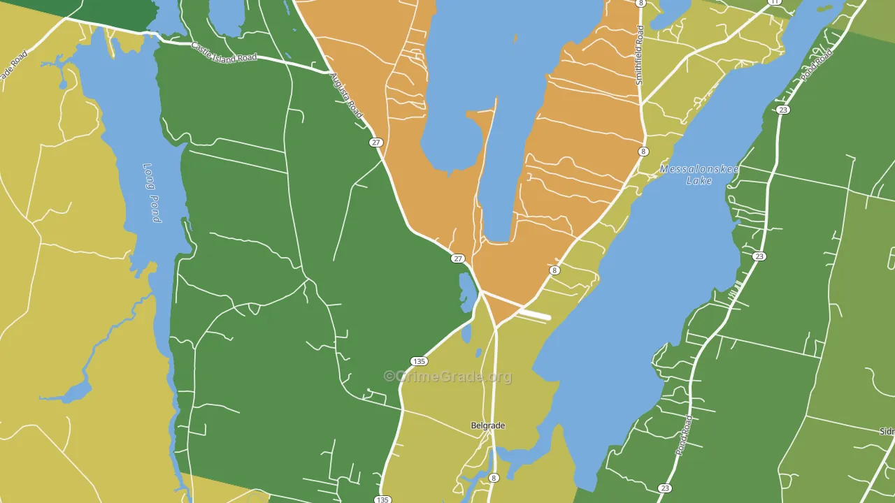 Belgrade, ME Map of Drug-Related Crime Rates