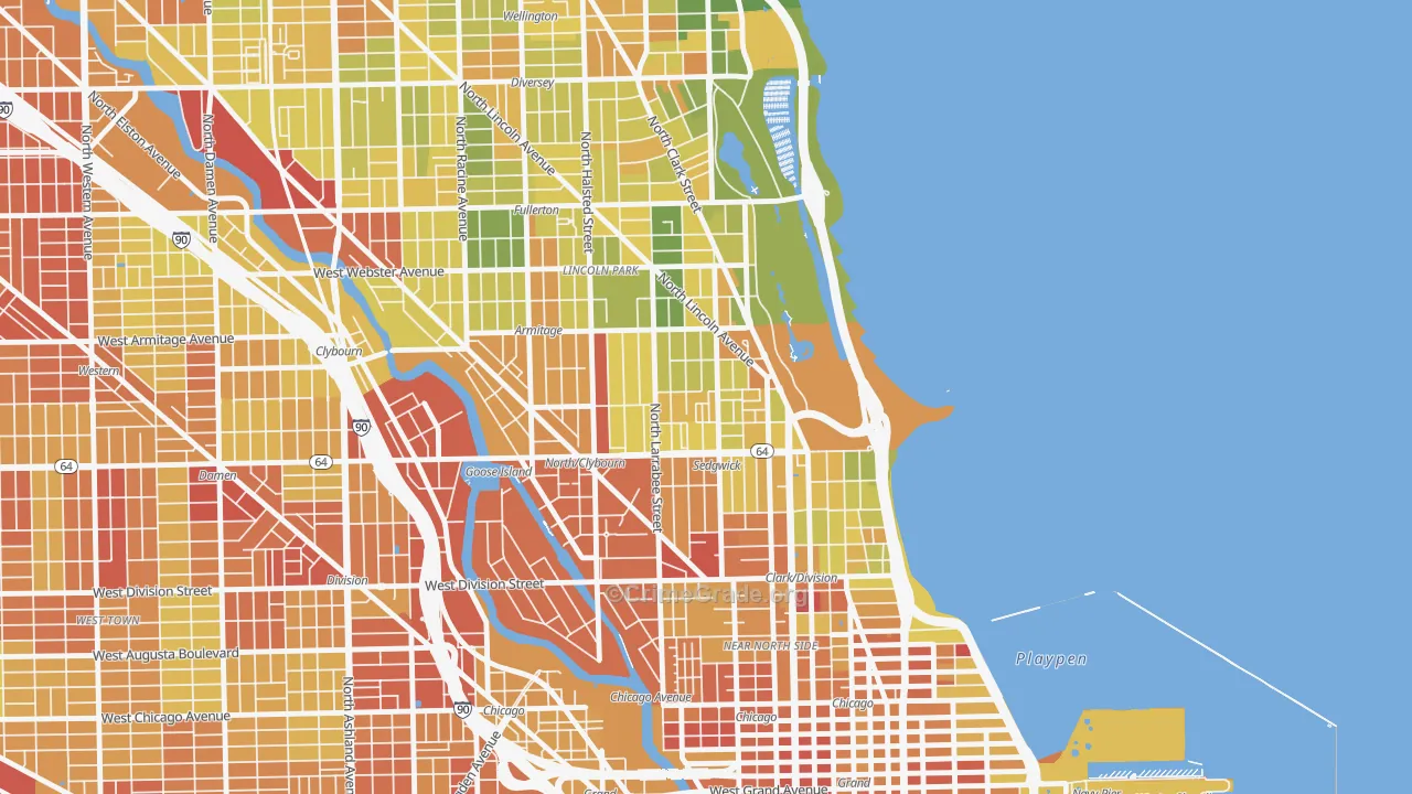 Belgravia Terrace, Chicago, IL Map of Drug-Related Crime Rates