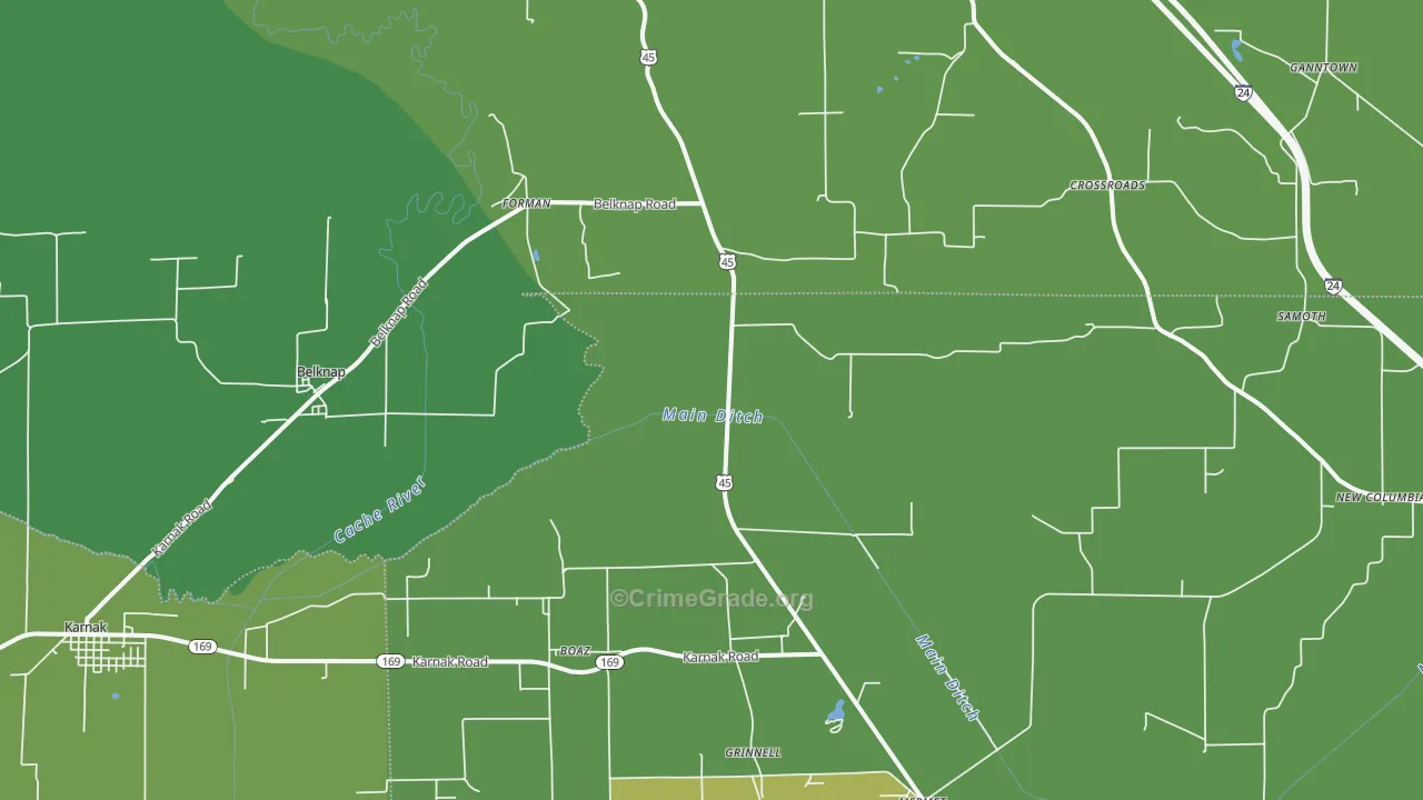 Belknap, IL Map of Drug-Related Crime Rates
