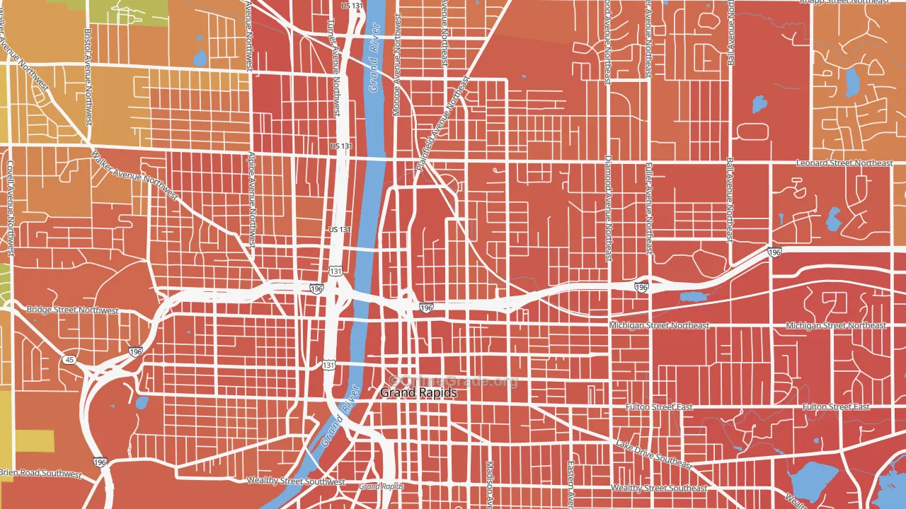Belknap Lookout, Grand Rapids, MI Map of Drug-Related Crime Rates